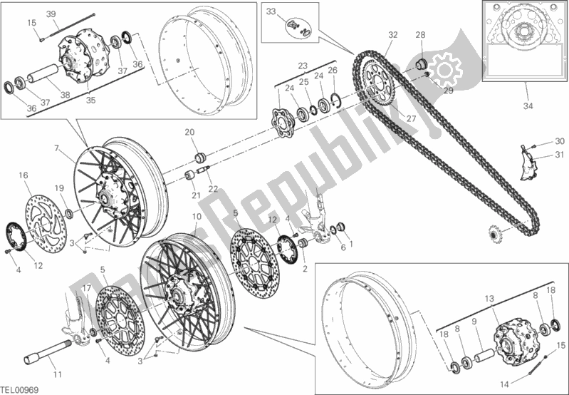 Toutes les pièces pour le Roues du Ducati Multistrada 1200 Enduro Touring 2018